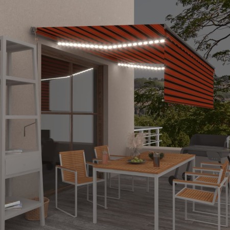 Toldo automático persiana LED ysensor de viento naranja 4,5x3m en Toldos | Comprar online en Foru.es