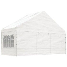Cenador con techo polietileno blanco 5,88x2,23x3,75 m de vidaXL, Carpas y cenadores - Ref: Foro24-362633, Precio: 255,54 €, D...