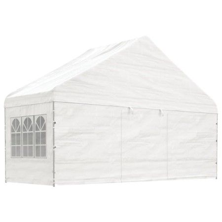 Cenador con techo polietileno blanco 5,88x2,23x3,75 m de vidaXL, Carpas y cenadores - Ref: Foro24-362633, Precio: 255,54 €, D...