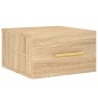 Mesitas de noche de pared 2 uds color roble Sonoma 35x35x20 cm de vidaXL, Taquillas y armarios de almacenamiento - Ref: Foro2...