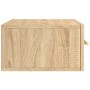 Mesitas de noche de pared 2 uds color roble Sonoma 35x35x20 cm de vidaXL, Taquillas y armarios de almacenamiento - Ref: Foro2...