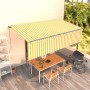 Toldo retráctil manual con persiana amarillo y blanco 5x3 m en Toldos | Comprar online en Foru.es