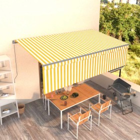 Toldo retráctil manual con persiana amarillo y blanco 5x3 m en Toldos | Comprar online en Foru.es
