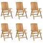 Sillas de jardín reclinables y cojines 6 uds madera maciza teca de vidaXL, Sillas de jardín - Ref: Foro24-3196496, Precio: 1,...