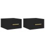 Mesitas de noche de pared 2 uds negro 35x35x20 cm de vidaXL, Taquillas y armarios de almacenamiento - Ref: Foro24-829791, Pre...