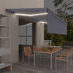 Toldo retráctil manual con persiana y LED azul y blanco 5x3 m en Toldos | Comprar online en Foru.es