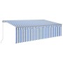 Toldo retráctil manual con persiana y LED azul y blanco 5x3 m en Toldos | Comprar online en Foru.es