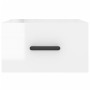 Mesitas de noche de pared 2 uds blanco brillo 35x35x20 cm de vidaXL, Taquillas y armarios de almacenamiento - Ref: Foro24-829...
