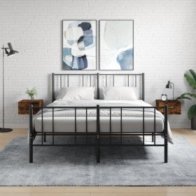 Mesitas de noche de pared 2 uds color roble ahumado 35x35x20 cm de vidaXL, Taquillas y armarios de almacenamiento - Ref: Foro...