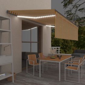 Toldo retráctil manual persiana y LED amarillo y blanco 5x3 m en Toldos | Comprar online en Foru.es
