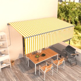 Toldo automático retráctil con persiana 5x3 m amarillo y blanco en Toldos | Comprar online en Foru.es