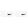 Mesitas de noche de pared 2 uds blanco brillo 35x35x20 cm de vidaXL, Taquillas y armarios de almacenamiento - Ref: Foro24-829...