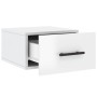 Mesitas de noche de pared 2 uds blanco brillo 35x35x20 cm de vidaXL, Taquillas y armarios de almacenamiento - Ref: Foro24-829...