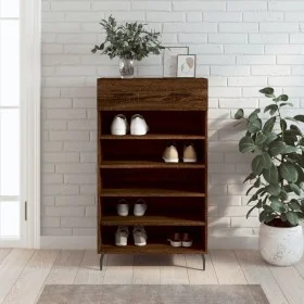 Zapatero madera de ingeniería roble marrón 60x35x105 cm de vidaXL, Armarios y almacenamiento - Ref: Foro24-829635, Precio: 58...