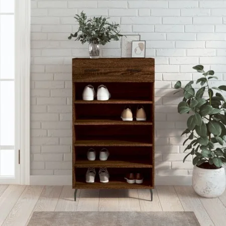 Zapatero madera de ingeniería roble marrón 60x35x105 cm de vidaXL, Armarios y almacenamiento - Ref: Foro24-829635, Precio: 58...