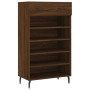 Zapatero madera de ingeniería roble marrón 60x35x105 cm de vidaXL, Armarios y almacenamiento - Ref: Foro24-829635, Precio: 58...