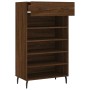 Zapatero madera de ingeniería roble marrón 60x35x105 cm de vidaXL, Armarios y almacenamiento - Ref: Foro24-829635, Precio: 58...