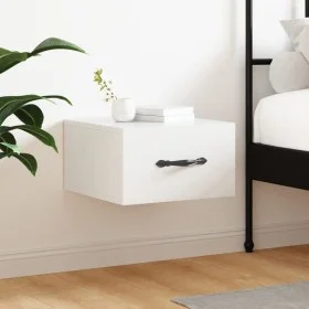 Mesita de noche de pared blanco brillo 35x35x20 cm de vidaXL, Taquillas y armarios de almacenamiento - Ref: Foro24-829808, Pr...