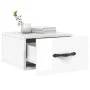 Mesita de noche de pared blanco brillo 35x35x20 cm de vidaXL, Taquillas y armarios de almacenamiento - Ref: Foro24-829808, Pr...