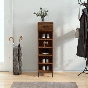 Zapatero madera de ingeniería roble marrón 30x35x105 cm de vidaXL, Armarios y almacenamiento - Ref: Foro24-829699, Precio: 45...