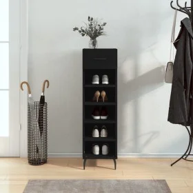 Zapatero madera de ingeniería negro 30x35x105 cm de vidaXL, Armarios y almacenamiento - Ref: Foro24-829693, Precio: 60,85 €, ...