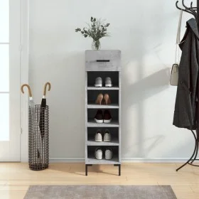 Zapatero madera de ingeniería gris hormigón 30x35x105 cm de vidaXL, Armarios y almacenamiento - Ref: Foro24-829680, Precio: 7...
