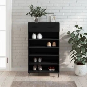 Zapatero madera de ingeniería negro 60x35x105 cm de vidaXL, Armarios y almacenamiento - Ref: Foro24-829629, Precio: 77,42 €, ...