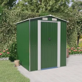 Cobertizo de jardín acero galvanizado verde 192x191x223 cm de vidaXL, Cobertizos - Ref: Foro24-3147427, Precio: 297,99 €, Des...
