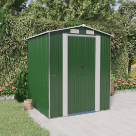 Cobertizo de jardín acero galvanizado verde 192x191x223 cm de vidaXL, Cobertizos - Ref: Foro24-3147427, Precio: 319,73 €, Des...