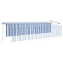 Toldo retráctil manual con persiana azul y blanco 6x3 m en Toldos | Comprar online en Foru.es