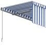 Toldo retráctil manual con persiana azul y blanco 6x3 m en Toldos | Comprar online en Foru.es
