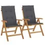 Sillas de jardín reclinables y cojines 2 uds madera maciza teca de vidaXL, Sillas de jardín - Ref: Foro24-3196433, Precio: 35...