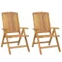 Sillas de jardín reclinables y cojines 2 uds madera maciza teca de vidaXL, Sillas de jardín - Ref: Foro24-3196433, Precio: 35...