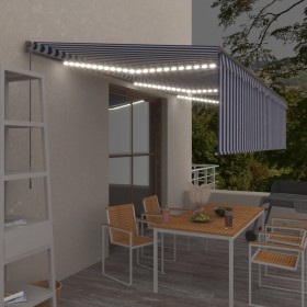 Toldo retráctil manual con persiana y LED azul y blanco 6x3 m en Toldos | Comprar online en Foru.es