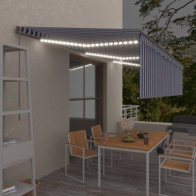 Toldo retráctil manual con persiana y LED azul y blanco 6x3 m en Toldos | Comprar online en Foru.es