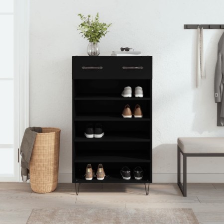 Zapatero madera de ingeniería negro 60x35x105 cm de vidaXL, Armarios y almacenamiento - Ref: Foro24-829605, Precio: 73,70 €, ...