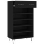 Zapatero madera de ingeniería negro 60x35x105 cm de vidaXL, Armarios y almacenamiento - Ref: Foro24-829605, Precio: 73,70 €, ...