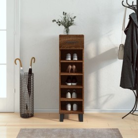 Zapatero madera de ingeniería roble marrón 30x35x105 cm de vidaXL, Armarios y almacenamiento - Ref: Foro24-829707, Precio: 48...