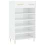 Mueble zapatero madera contrachapada blanco brillo 60x35x105 cm de vidaXL, Armarios y almacenamiento - Ref: Foro24-829598, Pr...