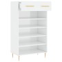 Mueble zapatero madera contrachapada blanco brillo 60x35x105 cm de vidaXL, Armarios y almacenamiento - Ref: Foro24-829598, Pr...