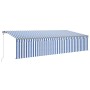 Toldo automático retráctil con persiana 6x3 m azul y blanco en Toldos | Comprar online en Foru.es