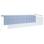 Toldo automático persiana LED sensor de viento azul blanco 6x3m en Toldos | Comprar online en Foru.es