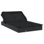 Tumbona 2 personas toldo plegable ratán PE negro 213x118x97 cm de vidaXL, Tumbonas - Ref: Foro24-319652, Precio: 259,98 €, De...