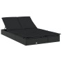Tumbona 2 personas toldo plegable ratán PE negro 213x118x97 cm de vidaXL, Tumbonas - Ref: Foro24-319652, Precio: 259,98 €, De...