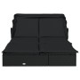 Tumbona 2 personas toldo plegable ratán PE negro 213x118x97 cm de vidaXL, Tumbonas - Ref: Foro24-319652, Precio: 259,98 €, De...