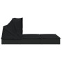 Tumbona 2 personas toldo plegable ratán PE negro 213x118x97 cm de vidaXL, Tumbonas - Ref: Foro24-319652, Precio: 259,98 €, De...