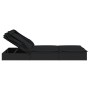 Tumbona 2 personas toldo plegable ratán PE negro 213x118x97 cm de vidaXL, Tumbonas - Ref: Foro24-319652, Precio: 259,98 €, De...