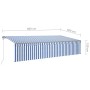 Toldo automático persiana LED sensor de viento azul blanco 6x3m en Toldos | Comprar online en Foru.es