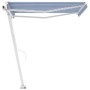 Toldo de pie retráctil manual azul y blanco 300x250 cm en Toldos | Comprar online en Foru.es