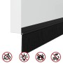 Sellos de cepillo para puertas autoadhesivos 12 pcs Negro en Materiales de construcción | Comprar online en Foru.es
